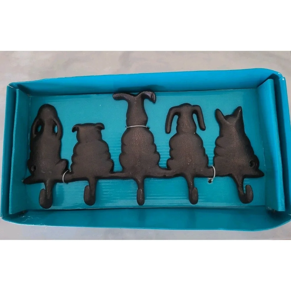 Coat Hanger Wall Mount Dogs Motive Metal
